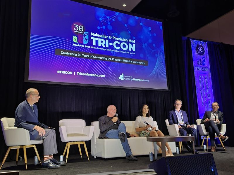 What a great 30th Anniversary of Tri-Con keynote session! Fireside chat with Craig Venter, joined by Molly He, Euan Ashley, and Alex Aravanis MD PhD, and moderated by Kevin Davies, to explore the past, present and future of genomics. #genomics #ngs #sequencing #ThisIstheGenome