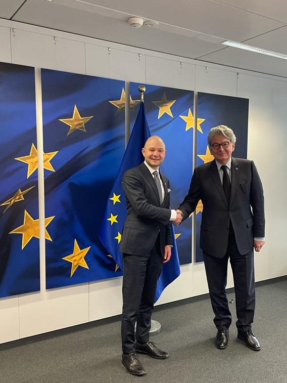 President @petrisalminen exchanged with @ThierryBreton on #SMEreliefpackage, #smartregulation, #latepayments, #DataAct & #GreenDealIndustrialAct