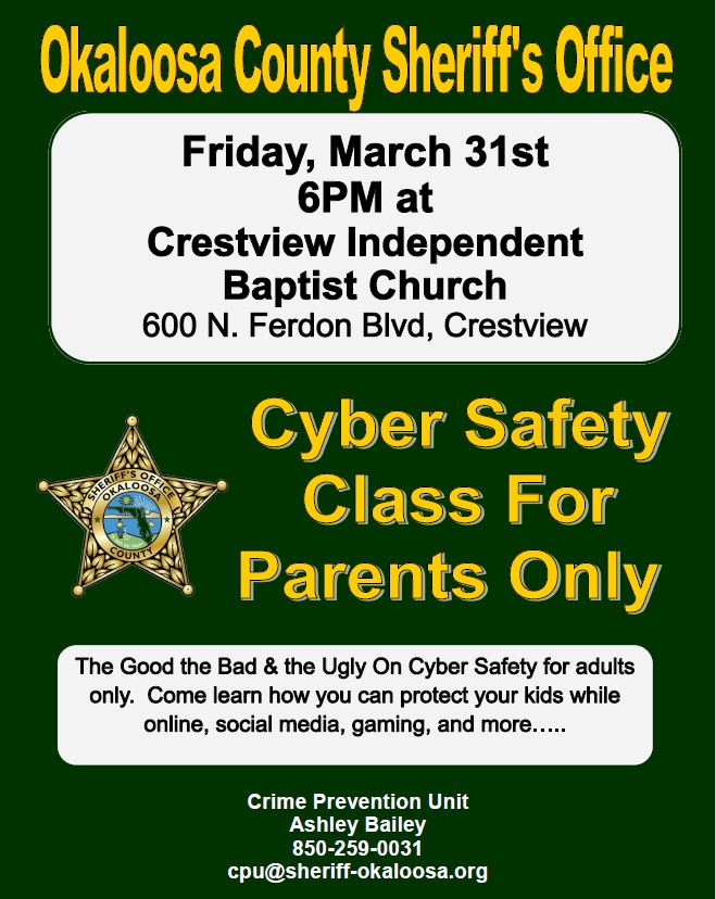 Hone up on those Cybersafety Skills! Another free class is coming up the end of this month ⬇️ #TeamOCSO #cybersafety #cybersafetytips #CrimePrevention