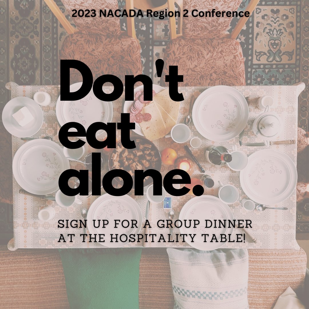 NACADAr2's tweet photo. Traveling solo to our #nacadar2 conference this year? 

We've got you covered! Check out our group dinner sign ups for Wednesday (3/15) and Thursday (3/16) night. Multiple restaurant options, just stop by the Hospitality Table and meet new #nacada colleagues! 🍴 https://t.co/eLUZazRhFF