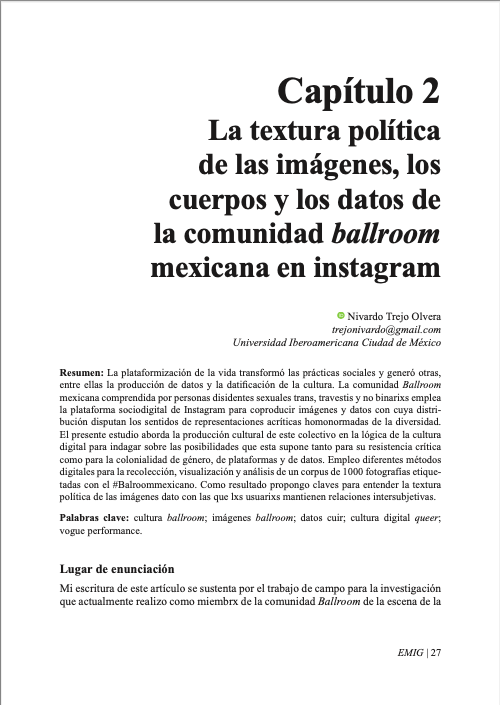 Nivardot's tweet photo. Con emoción les comparto que acaba de salir el volumen de EMIG de la Universitat Politècnica de València donde participo con un capítulo –al que le tengo mucho cariño– al lado de tremendas colaboraciones sobre representaciones críticas. Aquí la liga https://t.co/ShxM5UW5px https://t.co/QvMfoaQruk