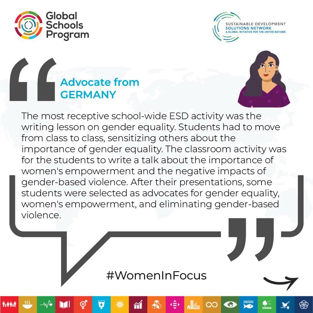 SDGsInSchools's tweet photo. 📣How can we promote #GenderEquality in #STEM and the digtial space?

#GlobalSchoolsAdvocates share some of their innovative ways they have used to incorporate and advance gender equality in the classroom so more girls can occupy spaces in digital technology. 
#WomenInFocus https://t.co/22ioxjR0UO