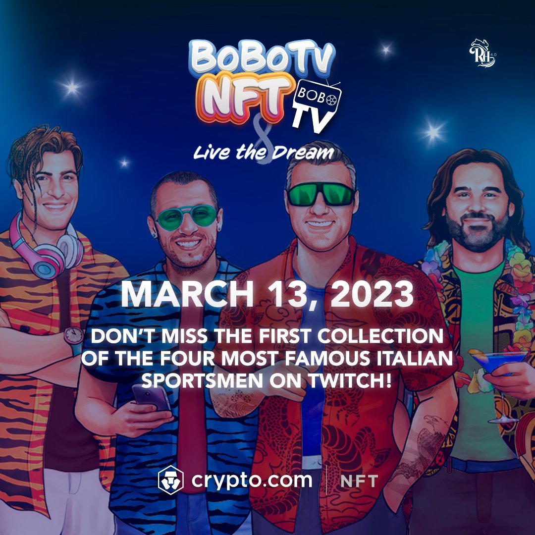 cryptocomnft's tweet image. We are excited to announce the first collection of the biggest italian sportsmen Bobo Vieri, Lele Adani, Antonio Cassano and Nicola Ventola that will be available on @cryptocomnft 

It’s not too late to sign up for the allowlist form. 
Check it on beacons.ai/bobotvnft