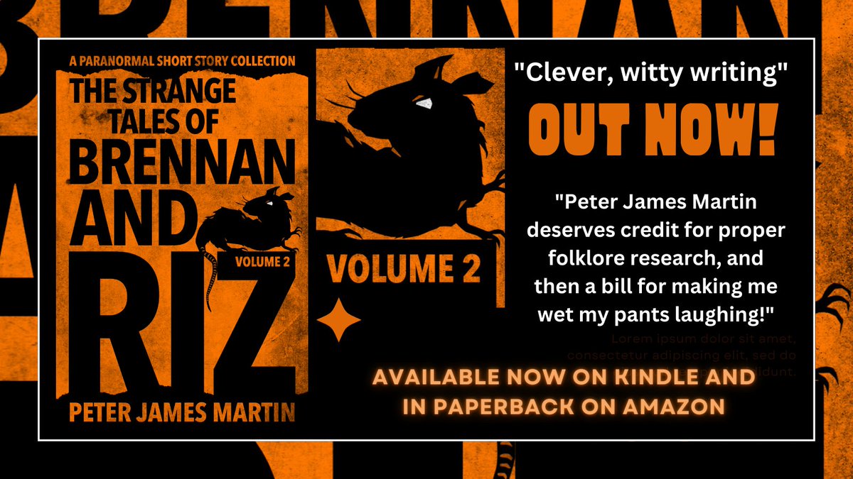 Sixth_Element's tweet photo. Funny, irreverent paranormal detective stories with a dark undercurrent and a firm twist of weird... join Brennan and talking rat Riz on more adventures as they take on the Others.

Buy now on Amazon: https://t.co/nr45meHVjw

#amreading #Folklore #paranormal @Brennan_and_Riz https://t.co/ilKRdeEvF7