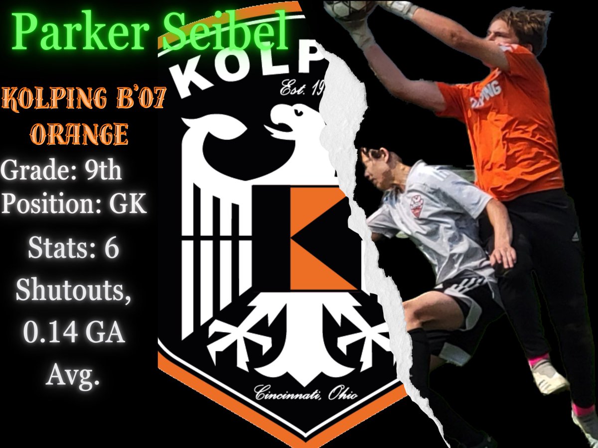 KolpingSC's tweet photo. 🚨 One to Watch 🚨 

GK Parker Seibel from our 2007 Boys Orange team, is already off to a great start and looking to build on his form from the winter. He led the boys to a 7-0 record while recording 6 clean sheets! Parker is certainly one to watch as the spring season begins! https://t.co/mLrm4rkvpG