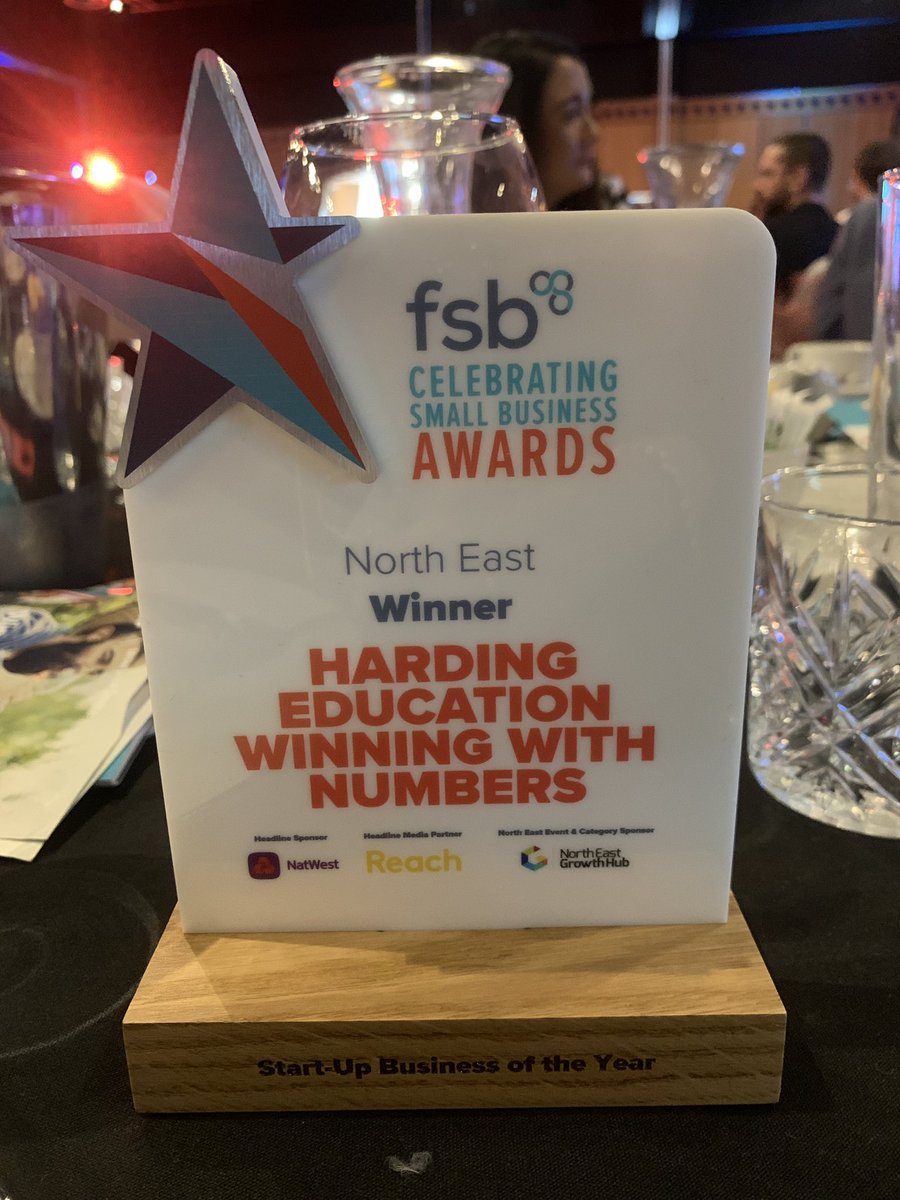 So this just happened! 

Start Up Business of the Year! #northeast #FSBawards 

#winningwithnumbers 
#itslikephonicsformaths

wwnumbers.com