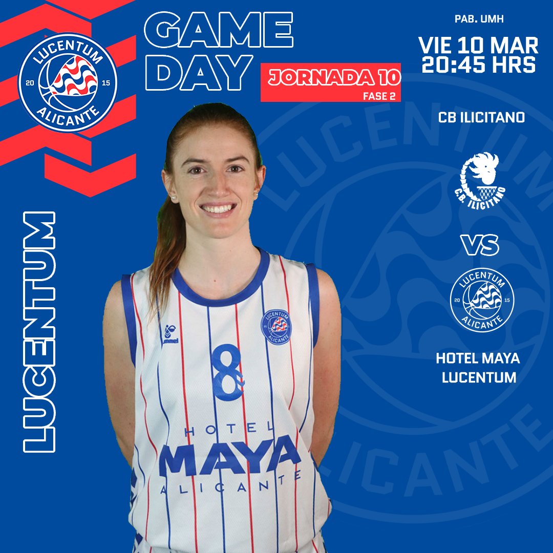 💥 GAME DAY 💥

🏆 #PrimeraNacional ➡️ J10, segunda fase
🕛 20:45h
📍 Pabellón UMH
🆚 @CB_ILICITANO 
 
#SomosLucentum #CarácterLucentum