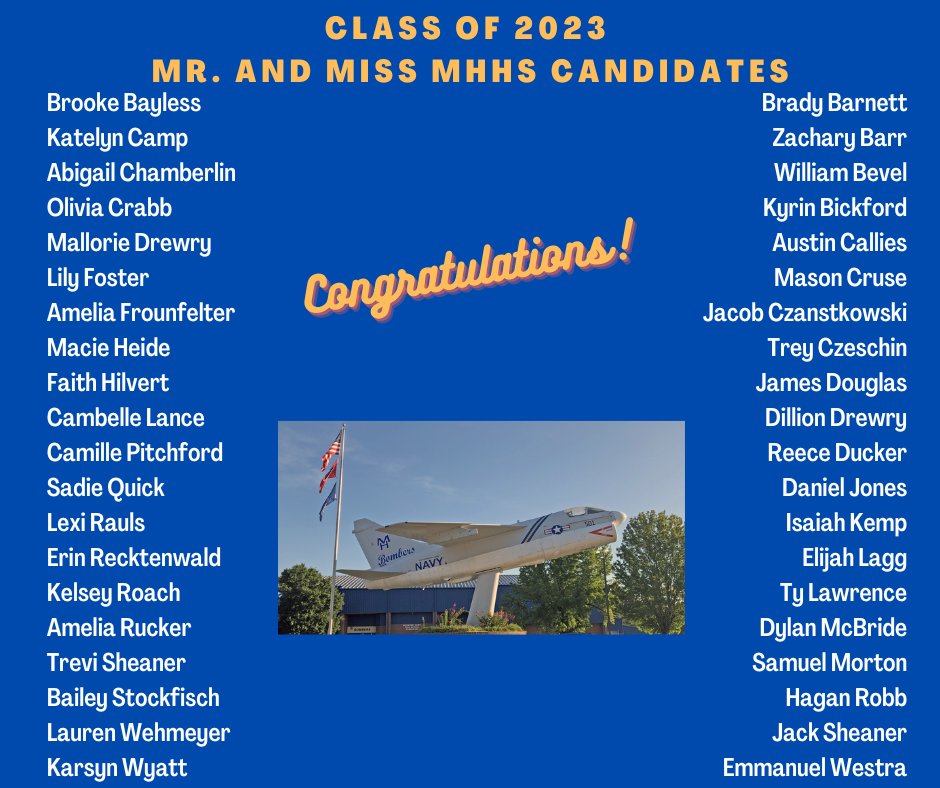 Congratulations to our 2023 Mr. &amp; Miss MHHS Candidates!