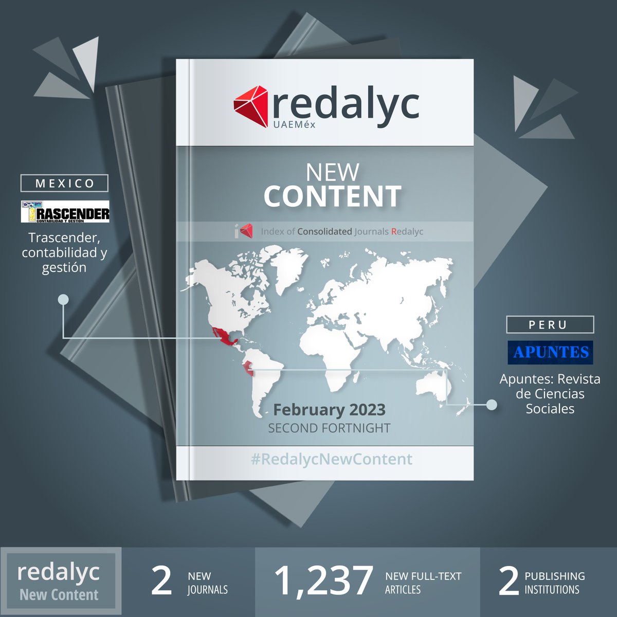 Redalyc's tweet photo. #RedalycNewContent 

@Redalyc @UAEM_MX added 1,237 new full-text articles, 2 new scientific journals from 2 publishing institutions.
 
Discover this new content, visit https://t.co/V2kswPozNc now! 
#DiamondOpenAccess 💎 https://t.co/fDs2cppXgE