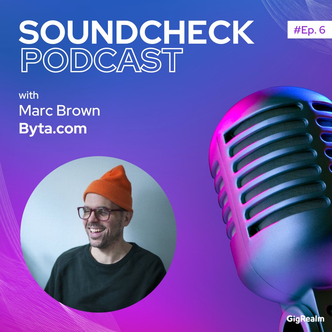 GigRealm's tweet photo. 🎶 Ep6 Live: Today we sit down with Mark Brown! The CEO &amp; Founder of @BytaLtd sits down with us today to talk about the importance of having a safe/secure way to share audio files, a little bit on his life and how he survives Swedish winters. Join us. 🎶 https://t.co/mVtopqr9pD https://t.co/hnHJCuv8AB