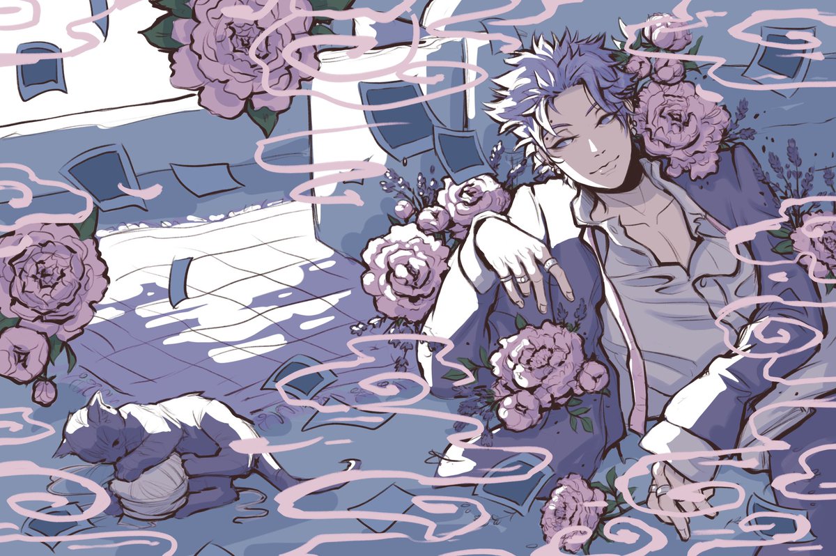 purplebroccolii's tweet photo. Suuuper late posting this but here is the full cover piece I did for @ShinsoDreamZine 💜 it was such a lovely project to be a part of~ https://t.co/ib5K0hVoRW