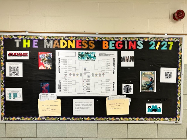 Cooper6Sms's tweet photo. Gearing up for #2023MMM Brackets are due today and resources are available in digital form as well as analog courtesy of the wonderful folks at the SMS Library. #scarsdalemspride https://t.co/ixNu2HGLxz