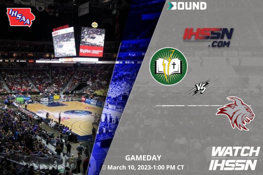 WatchIhssn's tweet photo. Grand View Christian vs. North Linn
⏰ March 10, 2023-1:00 PM CT 
📺 https://t.co/RBVWpPAqfG  
📍Wells Fargo Arena
Class 1A State

@NorthLinnLynx @northlinnfans
@CoachCollum94 @gvcsa https://t.co/Dpfr2LnCFJ