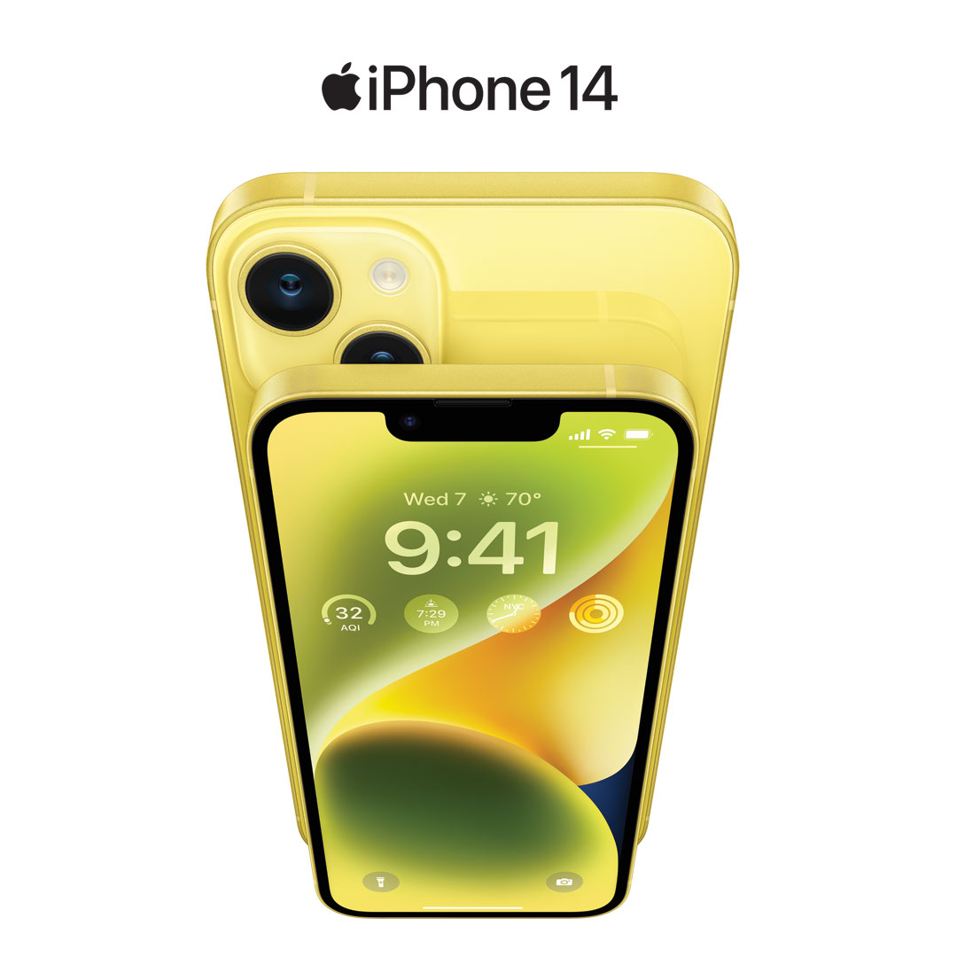 Cellcom is excited to offer a beautiful new yellow color for iPhone 14 and iPhone 14 Plus with exciting camera upgrades, groundbreaking safety capabilities, and incredible battery life. Pre-order yours today at Cellcom.com.