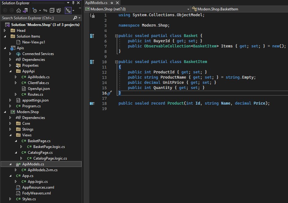 vincenth_net's tweet image. 😎Working on C# Markup 2 Backend-For-Frontend #dotnet new template

✅ Generate #OpenApi UI &amp;amp; Client from #aspnetcore7 minimal #APIs
✅ Use same C# models on client &amp;amp; server; no generated DTOs
✅ Transform models into viewmodels
✅ Reuse API fake in App &amp;amp; Test

#CSharpForMarkup