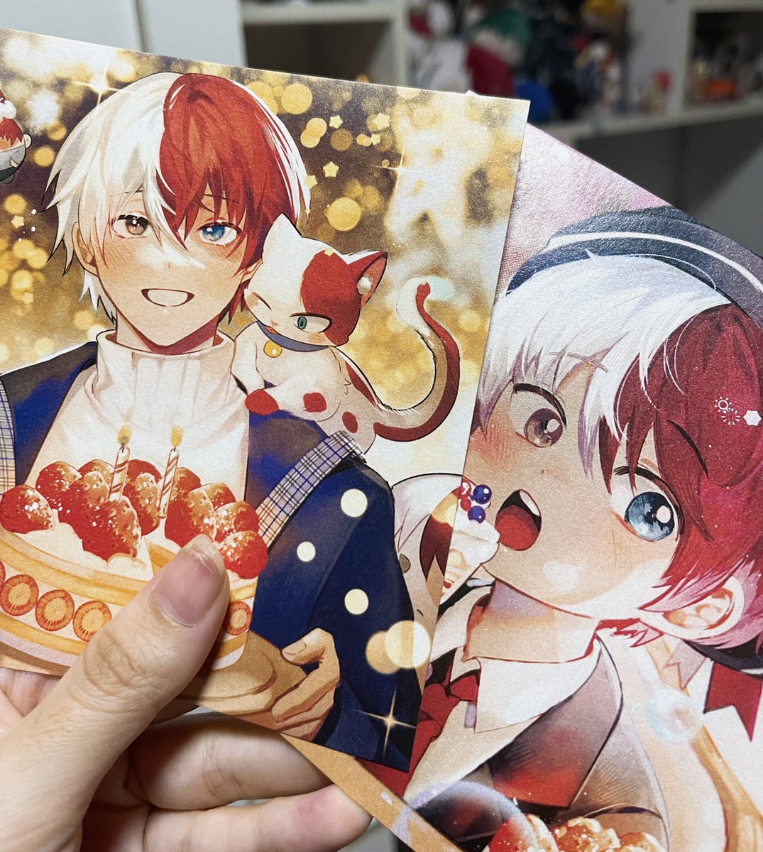 轟焦凍 「พรีวิวโปสการ์ดคร่าวๆค่ะะ *โปสการ์ดวันเกิ」|aki-aishi🍰H23-24ลังส้มのイラスト