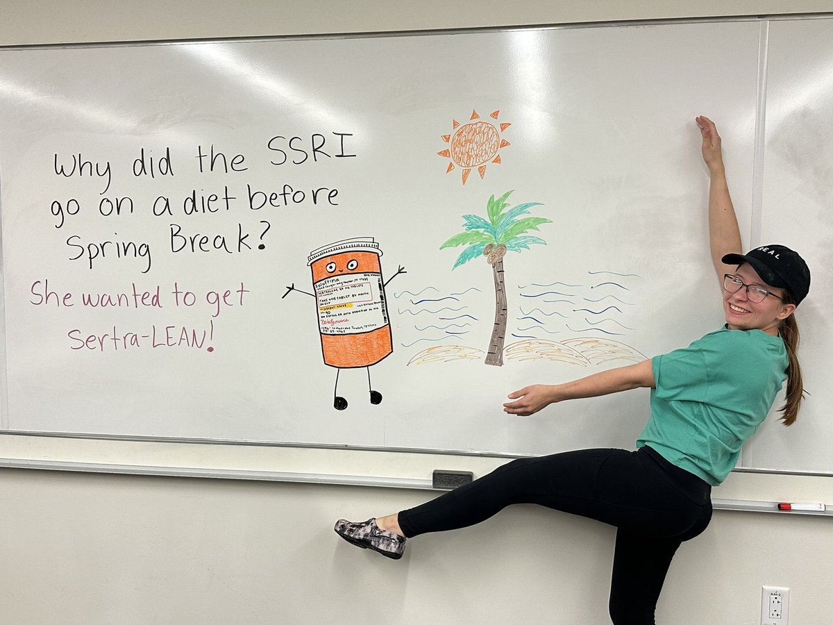 haleybrusen's tweet photo. Zoloftina isn’t the only one needing a break after that psych exam 🙈 @UH_Pharmacy https://t.co/iGKhfPzBfH