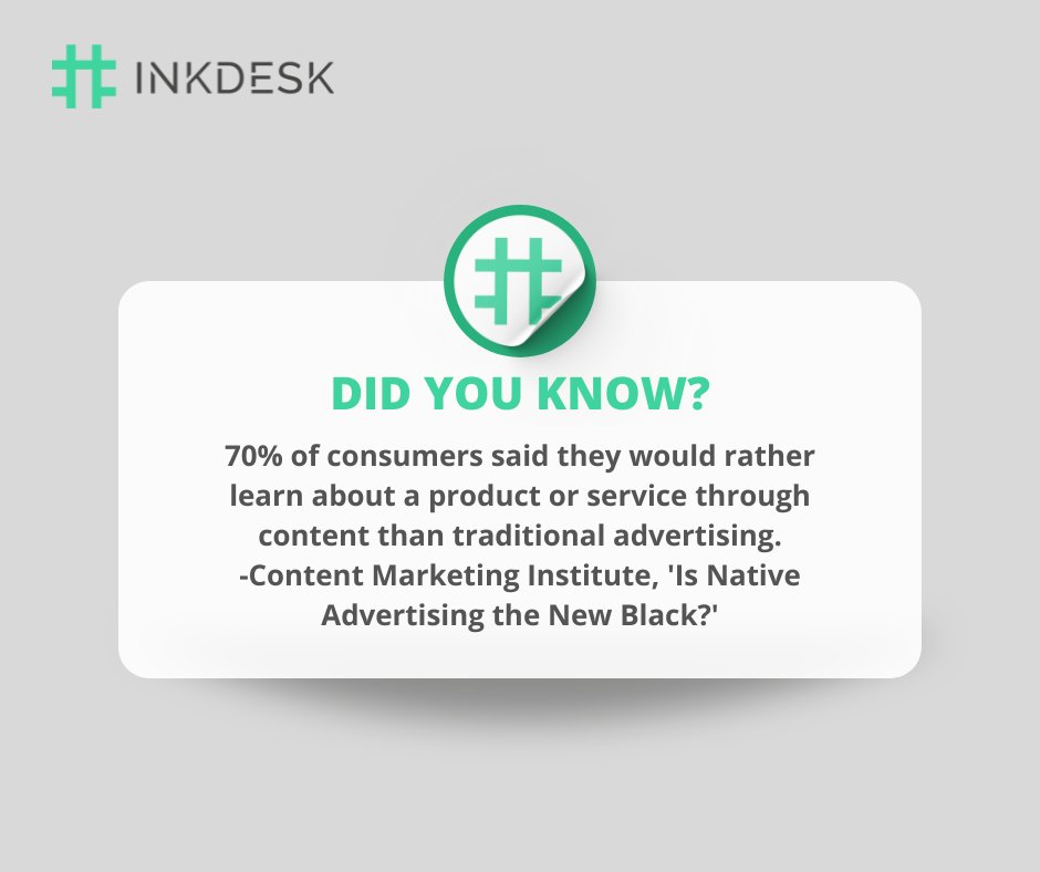 InkdeskHQ's tweet photo. With Inkdesk, an easy-to-use online #platform, brands, and #publishers can connect and #collaborate to create relevant monetized #editorial content. Brands pay publishers for clicks generated, and publishers get paid for audience-focused #content. https://t.co/H54fkGi6WD