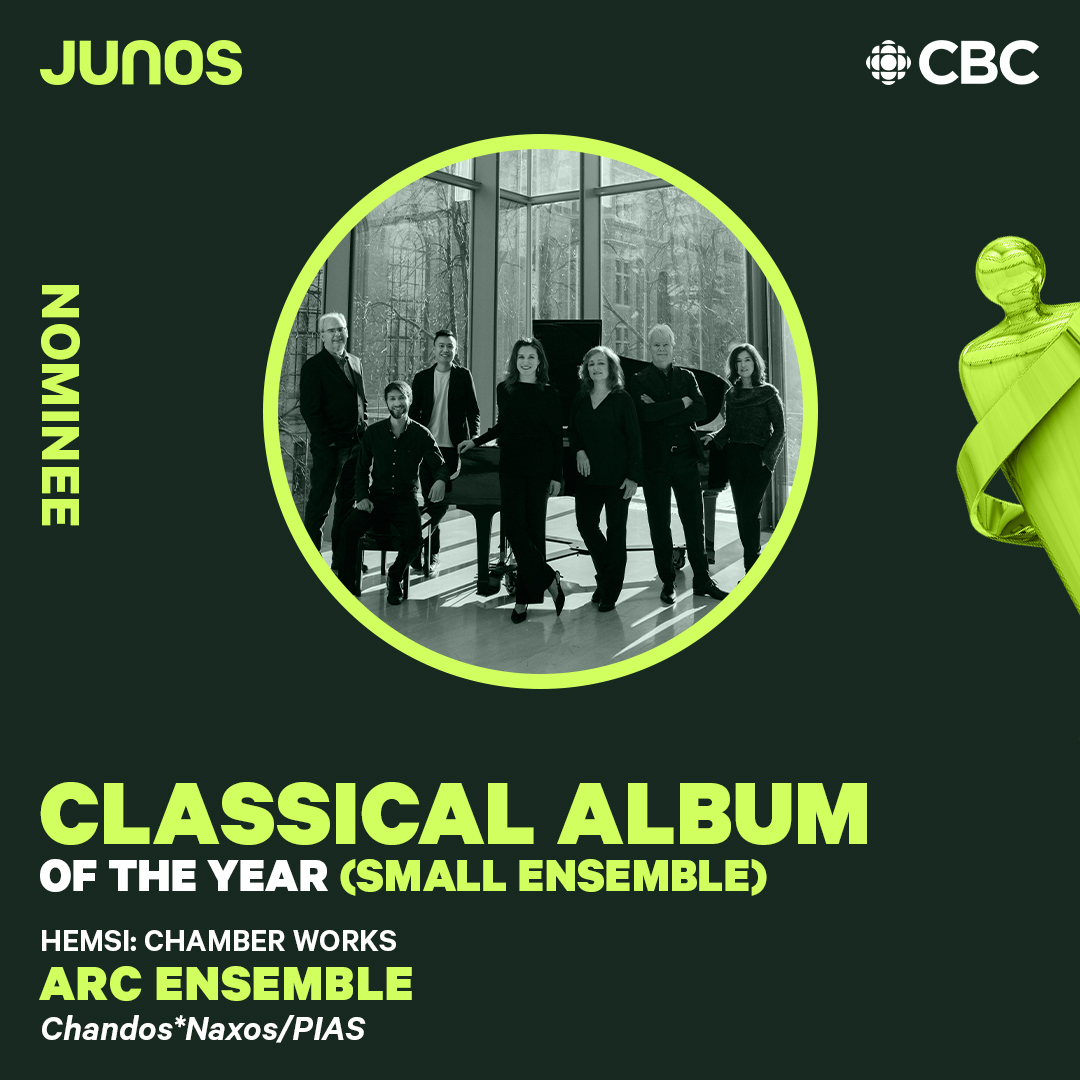ARC Ensemble (@arcensemble) on Twitter photo Best of luck to our colleagues <a href="/TheJUNOAwards/">The JUNO Awards</a>! We are honoured to be nominated for Classical Album of the Year (Small Ensemble) for Music in Exile, Vol. 6: lnk.to/HemsiARCTW Best of luck to our colleagues <a href="/TheJUNOAwards/">The JUNO Awards</a>! We are honoured to be nominated for Classical Album of the Year (Small Ensemble) for Music in Exile, Vol. 6: lnk.to/HemsiARCTW