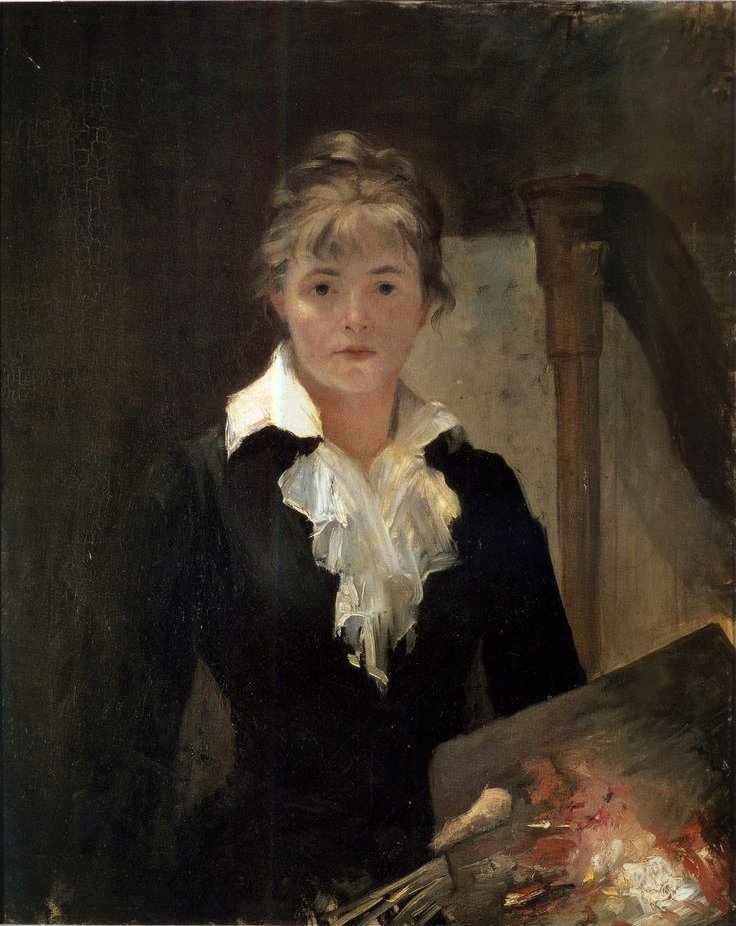 #art M. Bashkirtseff, Autoritratto

A Maria Bashkirtseff

Da l’ampia tela,ammalïante e fisso
Mi persegue il tuo sguardo;e a sè m’attira
Come bocca d’abisso.
...
Dice il labbro serrato:“Io penso e voglio„
Dice la fronte non curvata mai:
“Io nacqui al lauro e al soglio„  A. Negri⤵️