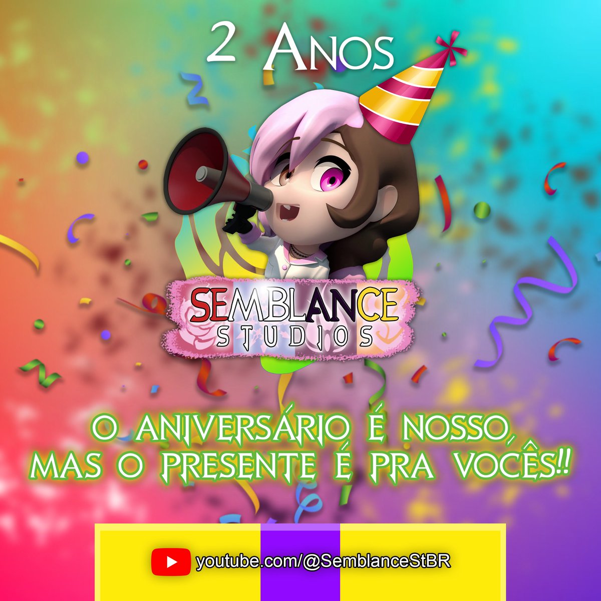 SemblanceStBR's tweet photo. NOVIDADE!! 💖🤍🖤💛

Hoje é o aniversário de 2 anos da Semblance Studios!! Porém, o presente quem vai ganhar serão vocês!! 🥳🎂🎉+

#RWBYportuguês #RWBYdublado #RWBYfandub #RWBYBrasil #fandub #RWBYVolume1 #Volume1 #SemblanceStudios #2anos https://t.co/c3eH3JyEI9