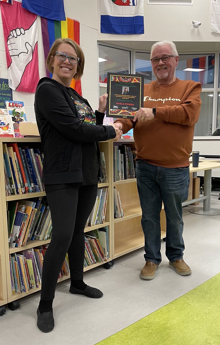 Congratulations to our very own Karla Power for winning the Vincella Thompson Award for promoting diversity and inclusion. Well deserved! ⁦<a href="/FMPSD/">Fort McMurray Public School Division</a>⁩ #Doingwhat’s bestforkids #inclusion