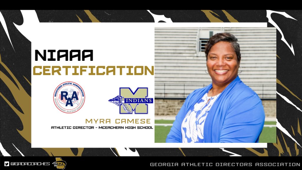 GADACOACHES's tweet photo. Please give a round of applause to Myra Camese of @McEachernSports who earned her RAA certification from the @NIAAA9100 in February of 2023! 👏
@McEachernHigh @CobbSchools @cobb_sports #certification #professionaldevelopment https://t.co/2rued9lkhg