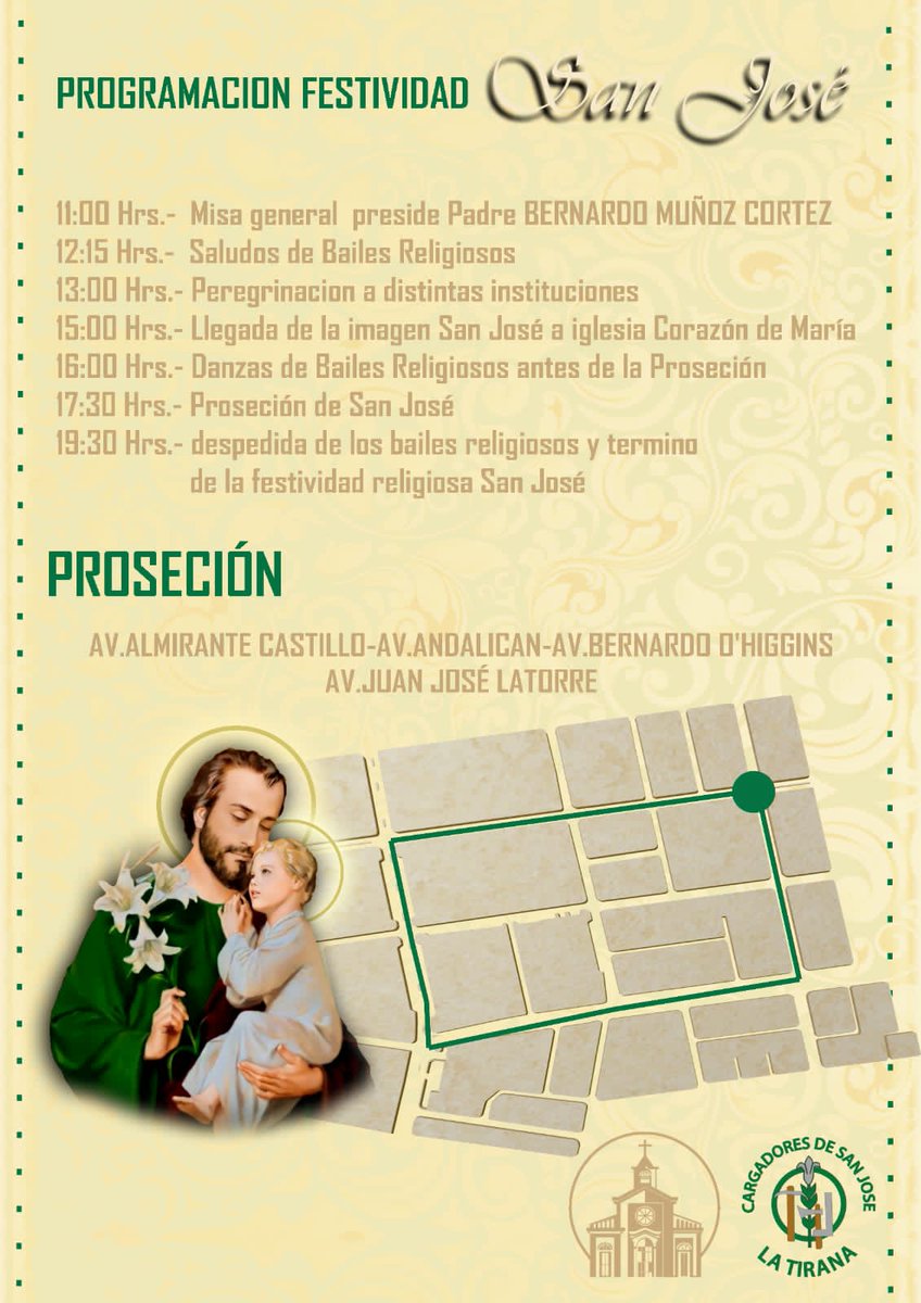 Se invita a la comunidad de #Mejillones a participar de la festividad religiosa de San José. Domingo 12 de Marzo desde las 11:00 hasta las 19:30 horas.