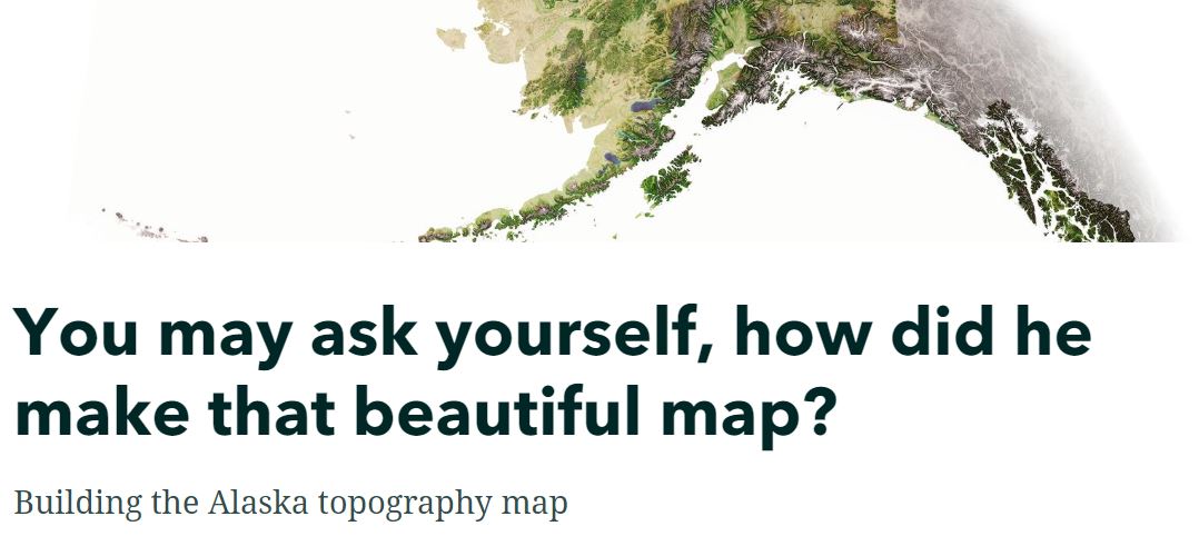 You may ask yourself, how did he make that beautiful map? Lots of questions regarding my Alaska topography map, so I pulled together a quick #StoryMap in response. Happy reading: storymaps.arcgis.com/stories/188e58… @ArcGISStoryMaps