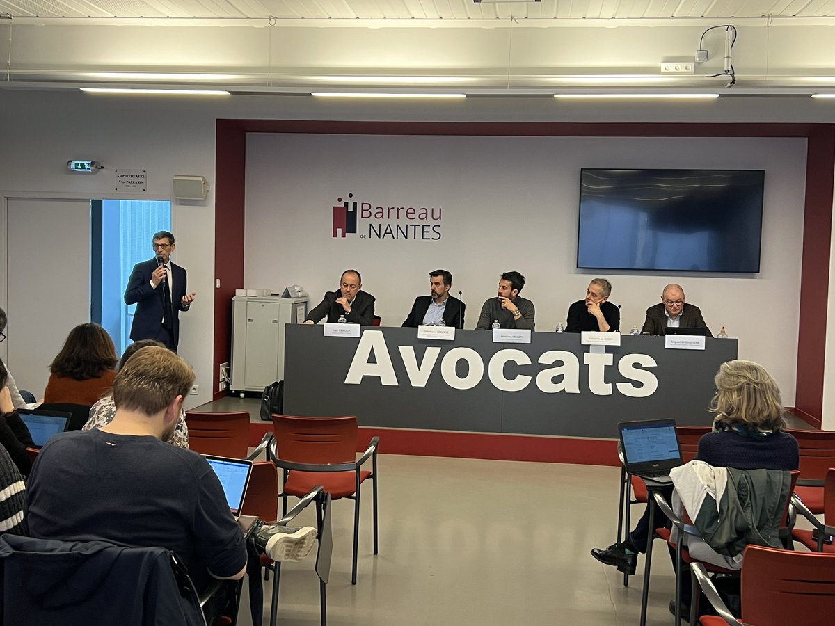barreaunantes's tweet photo. Le colloque organisé par la commission pénale du Barreau de Nantes sur le thème « l’interrogatoire en question » donne lieu à des échanges constructifs sur les pratiques professionnelles des professions du droit et de la justice. https://t.co/hP2l2ktaNH