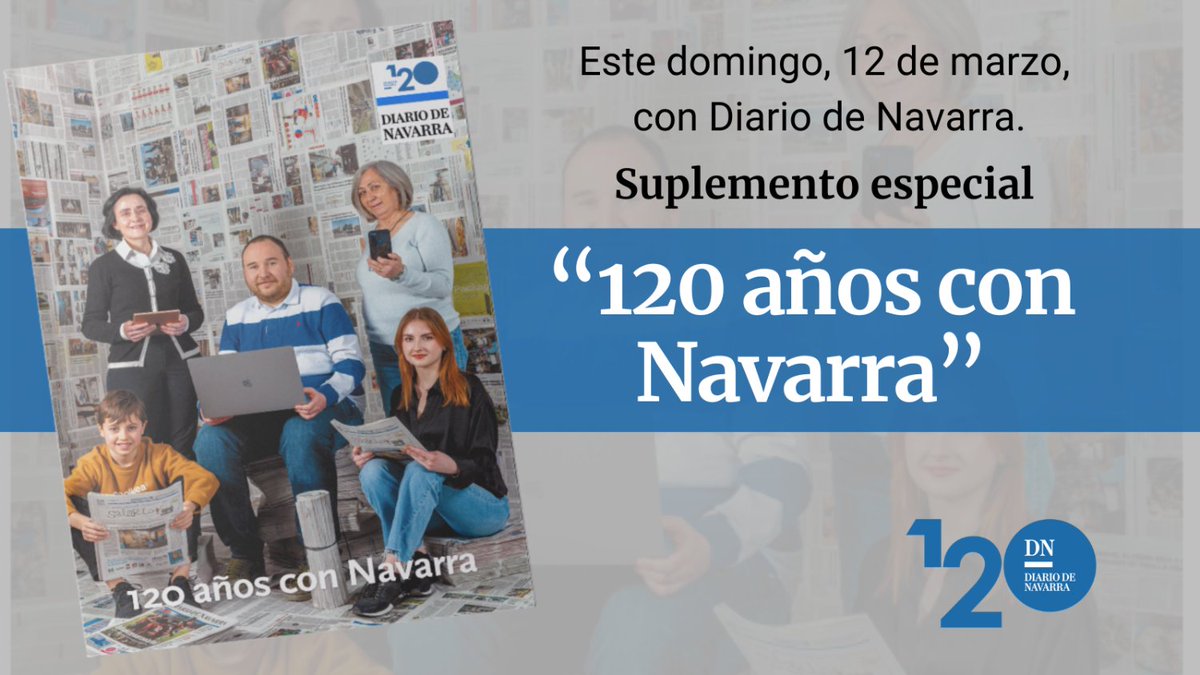Descubre la historia de Diario de Navarra en nuestro suplemento especial de aniversario.

📍Gratis con el periódico del 12 de marzo. 

🎉¡120 años de trayectoria en una edición única!🎉

Info. 👉bit.ly/3YtNOc8