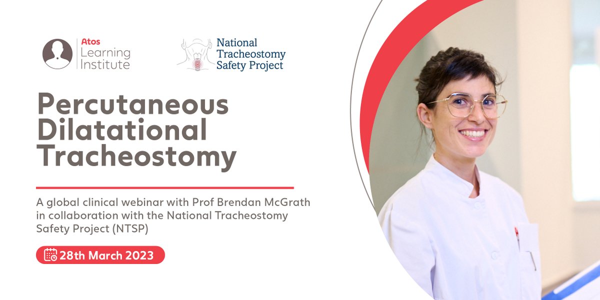 SAVE THE DATE!

Tuesday 28th March

Come along to Atos Learning Institute's clinical webinar exploring the procedure for a percutaneous dilation tracheostomy (PDT). 

For more information and to register, click the link bit.ly/3FB9L2v