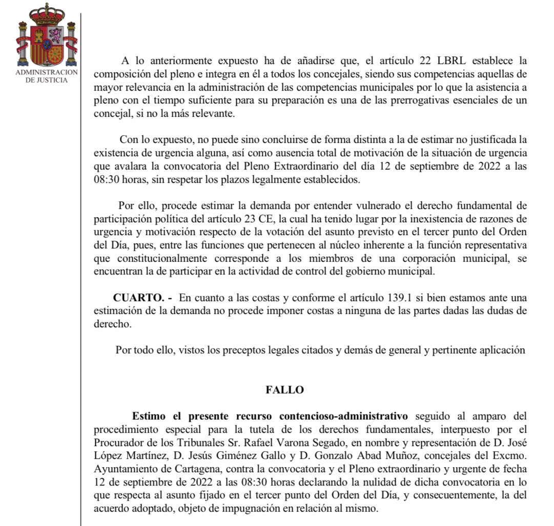 ⚖️ Acabamos de recibir la notificación de una sentencia contra <a href="/NoeliaArroyoHer/">Noelia Arroyo</a> por hacer trampas convocando un pleno para colar sus obras electoralistas con cargo al recibo del agua.

#ArroyoFake sigue la estela de #YoConPedroAntonio en el que ya es el #AñodelaCorruPPción 🚨👇🏼