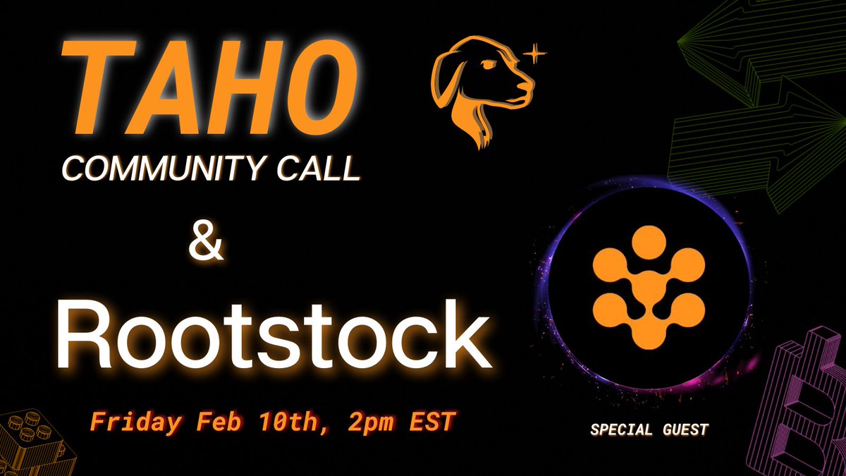 Taho (🗺,🗺) (@taho_xyz) on Twitter photo Join us for our weekly Community Call, featuring <a href="/rootstock_io/">Rootstock</a>! ✨
📞 2PM ET, chat.taho.xyz Join us for our weekly Community Call, featuring <a href="/rootstock_io/">Rootstock</a>! ✨
📞 2PM ET, chat.taho.xyz