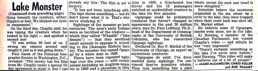BestCryptids's tweet photo. A Redditor picked up a book on the Ogopogo from the thrift store. After opening it up it was found to contain three never seen before photos of the Ogopogo and a newspaper clipping about the cryptid. https://t.co/gKzeDUSOju