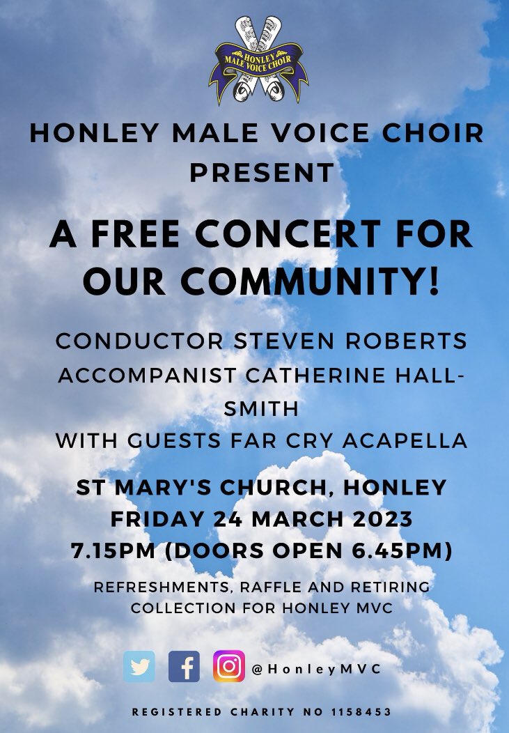 Come and hear us sing, you won’t regret it! #concert #malevoicechoir