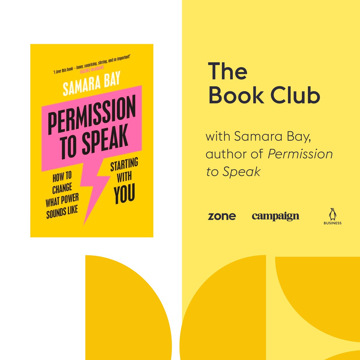 ThisisZone's tweet photo. Our #BookClub returns 📚 — and we're thrilled to welcome @SamaraBay, author of ‘Permission to Speak'. Hear her discuss the role of the voice in empowering women &amp; championing #inclusivity, and how this work can support employee well-being.

Register now: https://t.co/MSNqYyJsy2 https://t.co/waeVQQvdO9