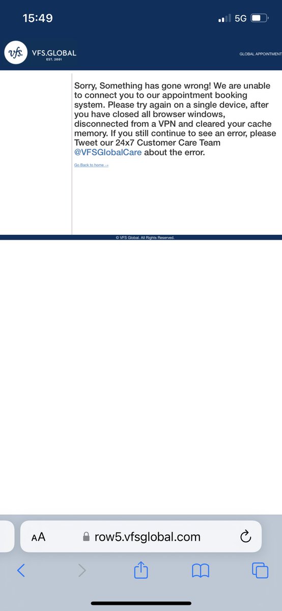 barendslabbert's tweet photo. @vfsglobalcare I am receiving the following error. How do I get access to the system? https://t.co/4lpdJizHd7