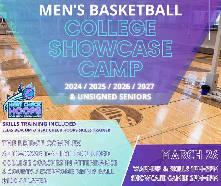 Excited to be invited to the heat check hoops college showcase camp!