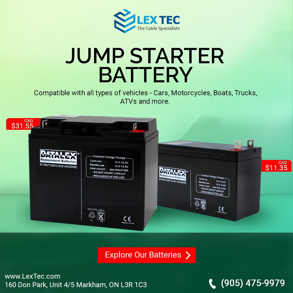 Jump Starter Battery

lextec.com/product-catego…

#jumpstart #emergencybattery #batteries #upsbatteries #renewableenergy #rechargeablebatteries #replacementbatteries #UPSbatteries #power #accessories #scooterbatteries #batterycharger #leadbatteries #lithiumbatteries #cheapbatteries