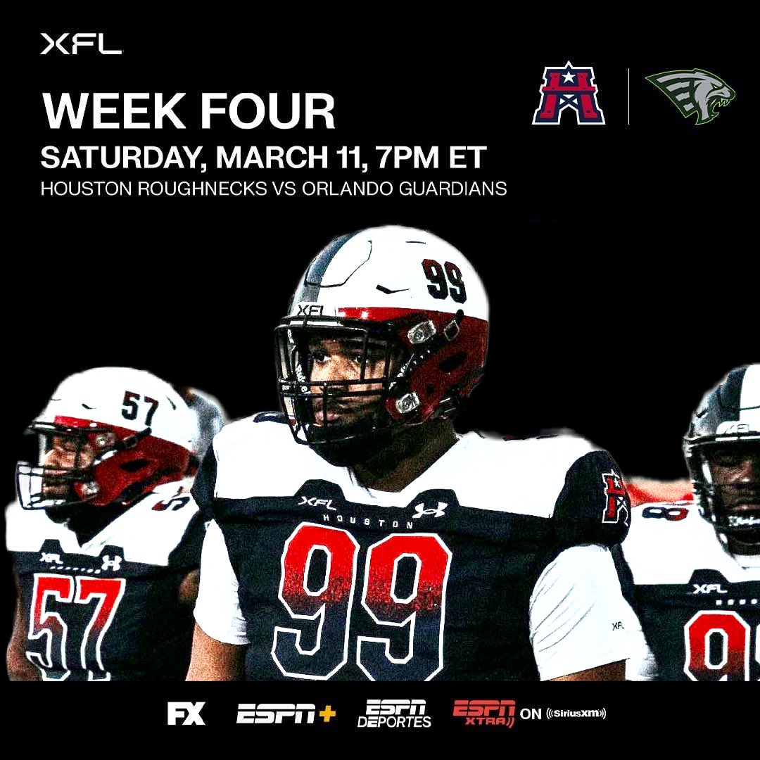 WEEK 4 |📍CAMPING WORLD STADIUM | 7:00 PM ET | SATURDAY, 3/11 | FX /ESPN+ #XFL2023 #xflroughnecks #houstonroughnecks