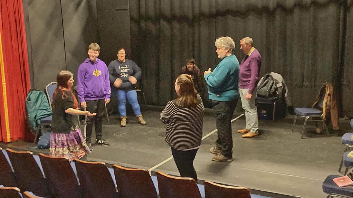 gbtheatre's tweet photo. Rehearsals for "Wyrd Sisters" at Guide Bridge Theatre have begun! Don't miss out on this hilarious play - get your tickets now https://t.co/g12M18VXSB for a night of laughter and entertainment. #WyrdSisters #GuideBridgeTheatre #GetYourTicketsNow #tameside #theatre #amdram https://t.co/wwJzHcIBmH