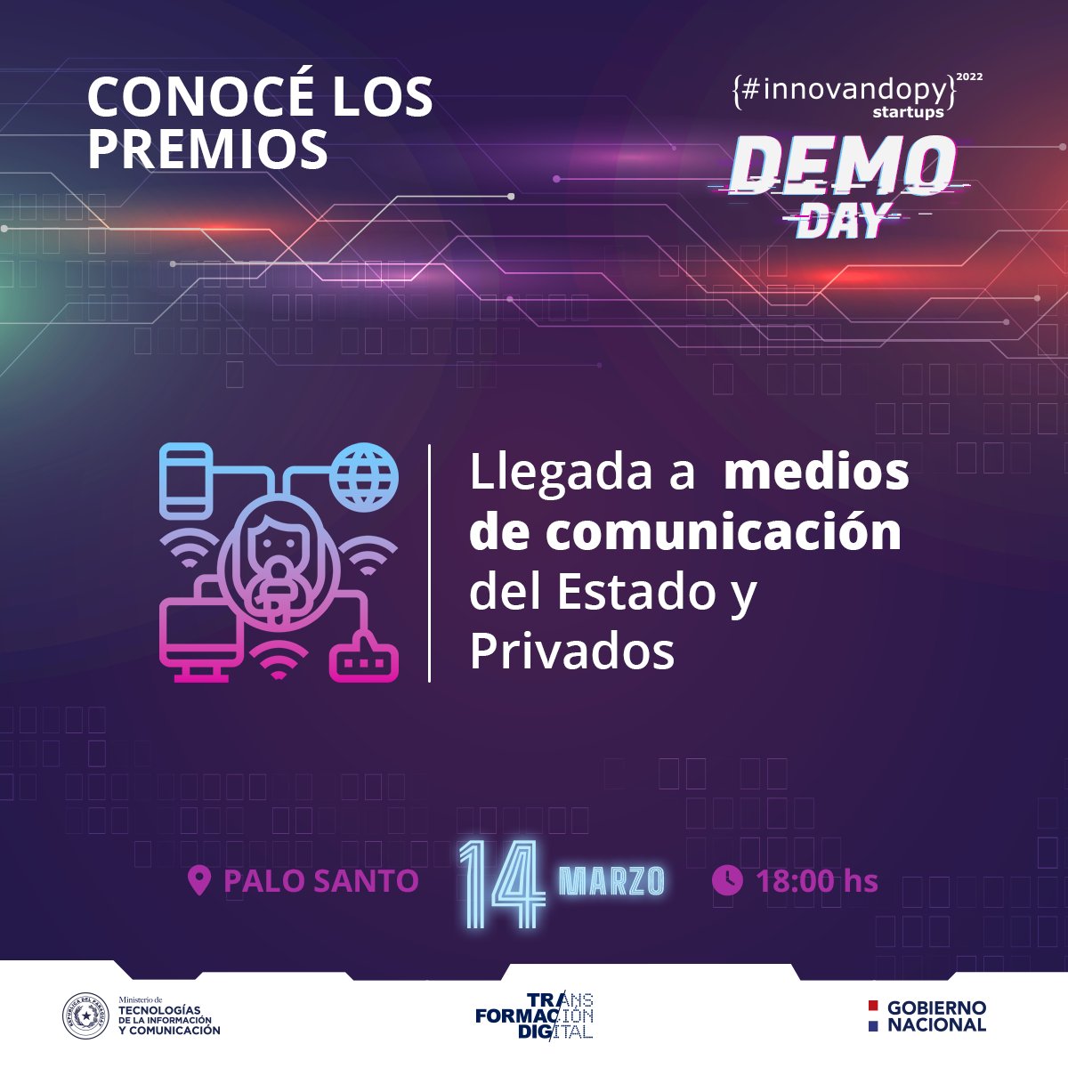#InnovandoPY | ¡Estamos a 2 días del #DemoDay!

➡️ Mirá los premios que se llevarán los emprendedores de esta edición