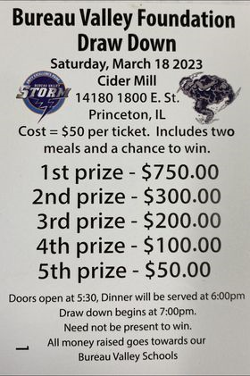 The BV Foundation still has Drawdown tickets available. The Drawdown will be held on March 18th at the Cider Mill in Princeton.  They will also have plenty of great auction items and all of the proceeds go directly back to the BV students in the classroom.