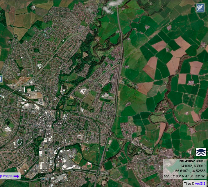 Iownawhat's tweet photo. #DHEdinb

Before and after of the "most improved" town in Scotland.  White line on the old map represents the motorway that would later be built and is visible on the after photo! https://t.co/nS3uXuXPcL