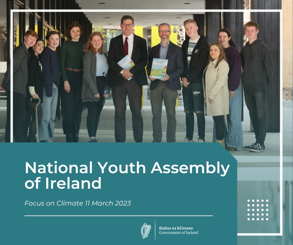 The National Youth Assembly on Climate 2023 comes together on 11 March 2023, providing young people aged between 12 – 24 years with the opportunity to make recommendations directly to Government on the Climate Action Plan. #ClimateActionIRL and #YouthAssemblyIRL
