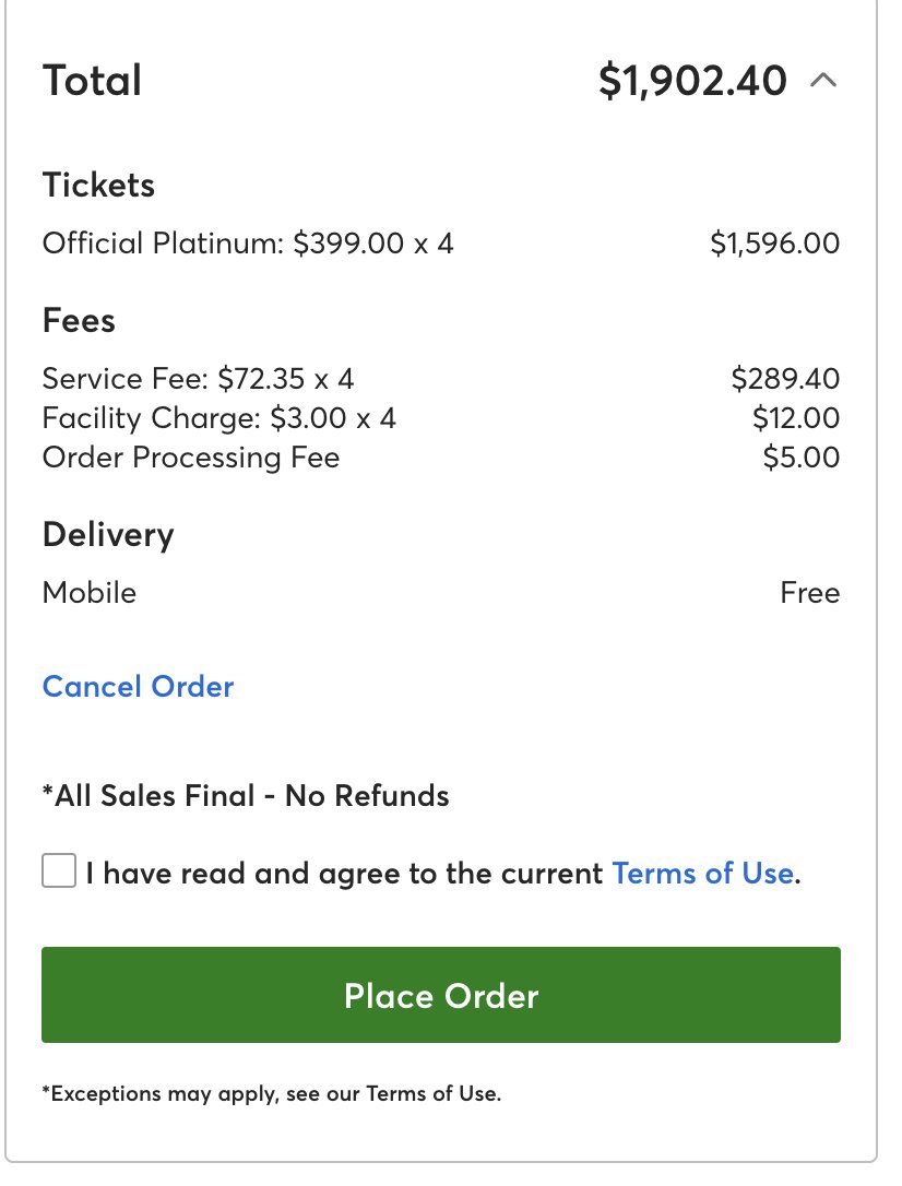 kierablessing's tweet photo. .@Ticketmaster, are you f**king kidding me? Four seats to see @thelumineers in Philly and you want to charge me TWO GRAND? Get a grip, this is RIDICULOUS https://t.co/gNj8AsFWSI