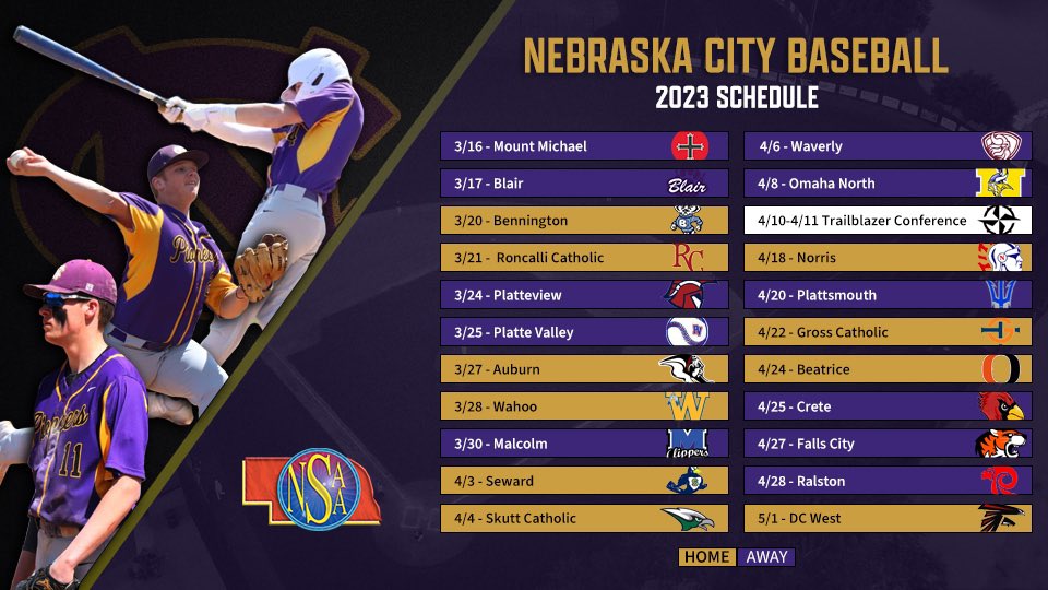 Drew_Southard's tweet photo. Here’s a look at our 2023 high school baseball schedule. Check our schools activity schedule for game times and cancellations. Come out and support your Pioneers!

https://t.co/lrIOfRCx2v https://t.co/fgAKa4YFfm