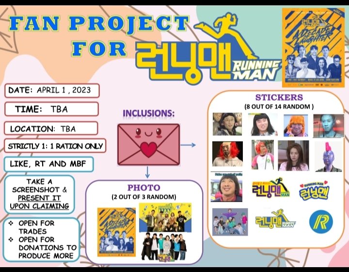 ginPOALA's tweet image. 🌼 FAN PROJECT FOR #RUNNINGMANinMANILA  BY @GiniliPoala 🌼

Hi Runners,
I will be giving away this stickers and photos on the concert day.

🌼LIKE, RT AND MBF
🌼WILL GO PRIVATE ON D-DAY, JUST SHOW ME THIS TWEET TO CLAIM
🌼 LIMITED QTY
🌼OPEN FOR DONATIONS &amp;amp; TRADES DM ME 💌