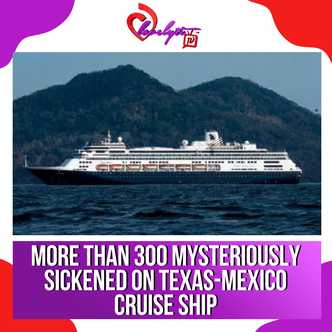 More than 300 people were struck by a mysterious sickness on a cruise ship voyage from Texas to Mexico and back, the Centers U.S. Centers for Disease Control and Prevention said Wednesday.

Thoughts???

#CruiseShip #RubyPrincess #Lovelytitv